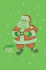 Santa with Snowflakes - Lime Green Bandana