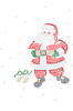 Santa with Snowflakes - White Bandana