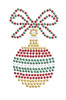 Red, Green, & Gold Christmas Ornament - White Bandana