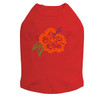 Orange Hibiscut dog tank for large and small dogs.