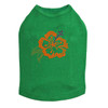 Orange Hibiscut dog tank for large and small dogs.