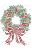 Christmas Wreath - White Bandana