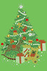 Christmas Tree #2 with Teddy Bear - Lime Green Bandana
