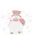 Snowman with Snowflakes - White Bandana