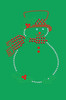 Snowman Outline - Green Bandana