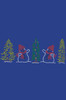 Two Snowmen in Trees - Royal Blue Bandana