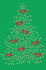 Gold Christmas Tree with Red Bows - Kelly Green Bandana
