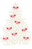 Gold Christmas Tree with Red Bows - White Bandana