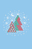 Red & Green Christmas Trees with Austrian crystal Snowflakes - Light Blue Bandana