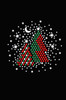 Red & Green Christmas Trees with Austrian crystal Snowflakes - Black Bandana