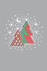 Red & Green Christmas Trees with Austrian crystal Snowflakes - Gray Bandana