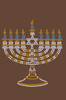 Menorah Blue & Gold (Small) - Bandanna