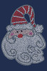 Santa Face with Swirls in Beard - Navy Bandana