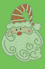 Santa Face with Swirls in Beard - Lime Green Bandana