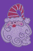 Santa Face with Swirls in Beard - Purple Bandana