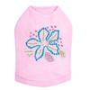 Turquoise Flower dog tank for large and small dogs.