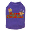 Merry Christmas Glitter Stars - Purple Dog Tank
