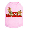 Merry Christmas Glitter Stars - Pink Dog Tank