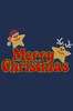 Merry Christmas Glitter Stars - Navy Bandana