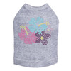 Pink, Blue & Purple Hibiscut dog tank for large and small dogs.