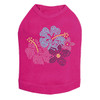 Pink, Blue & Purple Hibiscut dog tank for large and small dogs.