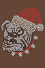 Bulldog Face (White) with Santa Hat - Brown Women's T-shirt