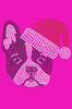 Boston Terrier with Santa Hat - Hot Pink Women's T-shirt