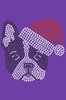 Boston Terrier with Santa Hat - Purple Women's T-shirt