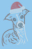 Italian Greyhound Face with Santa Hat - Light Blue Women's T-shirt