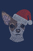 Chihuahua Face with Santa Hat - Navy Women's T-shirt