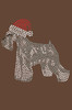Schnauzer with Santa Hat - Brown Women's T-shirt