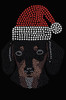 Dachshund Face with Santa Hat - Black Women's T-shirt