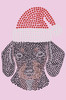 Dachshund Face with Santa Hat - Light Pink Women's T-shirt