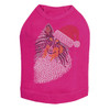 Sheltie Face Tri Color with Santa Hat Dog Tank