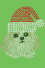 Shih Tzu with Santa Hat - Lime Green Bandana