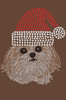 Shih Tzu with Santa Hat - Brown Bandana