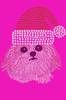 Shih Tzu with Santa Hat - Hot Pink Bandana