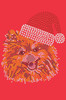 Pomeranian with Santa Hat - Red Bandana
