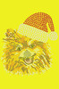 Pomeranian with Santa Hat - Yellow Bandana