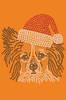 Papillon with Santa Hat - Orange Bandana