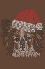 Papillon with Santa Hat - Brown Bandana