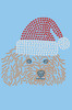 Poodle (Teddy) with Santa Hat - Light Blue Bandana
