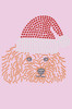 Poodle (Teddy) with Santa Hat - Light Pink Bandana