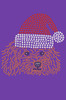 Poodle (Teddy) with Santa Hat - Purple Bandana