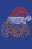 Poodle (Teddy) with Santa Hat - Royal Blue Bandana