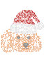 Poodle (Teddy) with Santa Hat - White Bandana