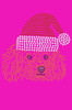 Poodle (Teddy) with Santa Hat - Hot Pink Bandana