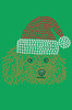 Poodle (Teddy) with Santa Hat - Kelly Green Bandana