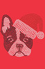 Boston Terrier with Santa Hat - Red Bandana