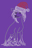 Chinese Crested with Santa Hat - Purple Bandana